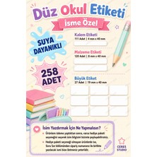 Ceres Studio Karaktersiz Düz Beyaz Isimli Kişiye Özel Suya Dayanıklı Okul Etiketi – 258 Adet Isimli Çıkartma