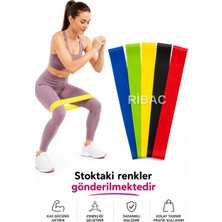 RİBAC 5'li Pilates Lastiği Seti Direnç Bandı Aerobik Fitness ve Yoga Lastiği