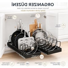 MarkEntegra Dolap Içi Raylı Organizer Siyah, 21 x 42 cm Yapışkanlı Düzenleyici