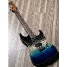 Soloking Ms-1 Custom 24 Hh Quilt With Rosewood Fb In Ocean Storm Double Wipeout Jescar w/gigbag