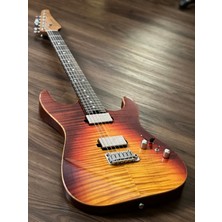 Soloking Ms-1 Custom 22 Hh Mod Flat Top With Fishman Fluence In Fire Wakesurf With Rosewood Fb w/gig