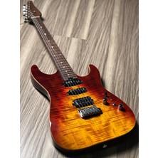 Soloking Ms-1 Custom 22 Hss Flat Top In Fire Wakesurf With Rosewood Fb Jescar w/gigbag