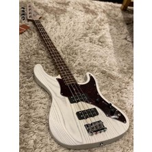 Soloking Mj-1 Custom Bass In Transparent White With Roasted Maple Neck
