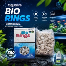Aquawe Bio Rings - Seramik Halka - Akvaryum Filtre Malzemesi - File Hediyeli - Üstün Bakteri Tutma - 350 gr