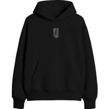 Yuniee Unisex Oversize/geniş Kalıp Kapüşonlu Kalın Içi Polarlı/şardonlu Sweatshirt Slice It Up - Siyah