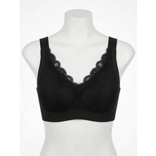 Ronson Siyah Ribana ve Dantel Kombinli Bralet Sütyen