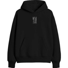 Yuniee Unisex Oversize/geniş Kalıp Kapüşonlu Kalın Içi Polarlı/şardonlu Sweatshirt Dough Mood - Siyah