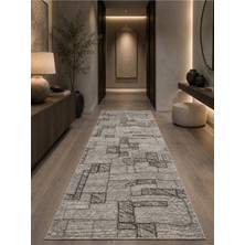 Sarar Lux Kahverengi Antiq Halı Modern Kaymaz Taban Salon Hol, Koridor Mutfak Yıkanabilir Jel Kesme Yolluk