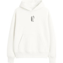 Yuniee Unisex Oversize/geniş Kalıp Kapüşonlu Kalın Içi Polarlı/şardonlu Sweatshirt Tap Dance - Ekru