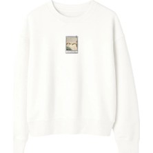 Yuniee Unisex Oversize Bisiklet Yaka Pamuklu Ekru Sweatshirt 3 Iplik Şardonsuz Touch Of Creation