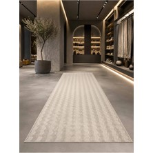 Sarar Altınsar Svr Antiq Halı Krem Modern Kaymaz Taban Salon Hol, Koridor Mutfak Yıkanabilir Jel Kesme Yolluk