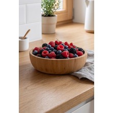 Avantage Home Mia - 24 cm Bambu İkeanatural Salata Kasesi, Sunum Kasesi, Dekoratif Kase, İskandinav Kase