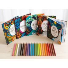 Safkan Yayınları Herkes Için Mandala Boyama Seti (5 Kitap + 24'lü Kuru Boya)