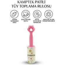 Kamptek Kamp Teknolojisi Kamptek Patili Kedi Köpek Tüy Toplama Rulosu - Yüksek Yapışkanlı Evcil Hayvan Tüy Temizleyici Roller + Kolay Soyulabilir Yapraklar