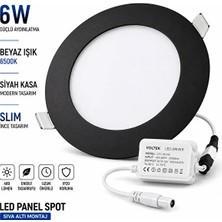 Voltek 6W LED Panel Spot Siyah Kasa Beyaz Işık Sıva Altı Yuvarlak Spot Armatür
