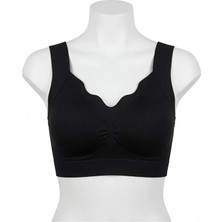 Ronson Konforlu Siyah Büzgülü Crop Sütyen