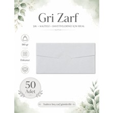 Vox Art Renkli Dokusuz Davetiye Zarfı 50 Adet 11*22CM 180GR (Baskısız Boş Zarf) Gri