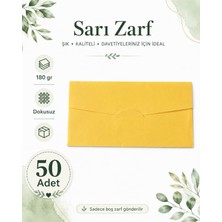 Vox Art Renkli Dokusuz Davetiye Zarfı 50 Adet 11*22CM 180GR (Baskısız Boş Zarf) Sarı