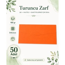 Vox Art Renkli Dokusuz Davetiye Zarfı 50 Adet 11*22CM 180GR (Baskısız Boş Zarf) Turuncu