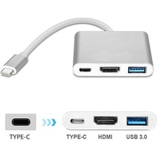 Lunatic 6249 USB 3.1 Type C To HDMI USB 3.0 Çevirici Dönüştürücü Adaptör Kablosu