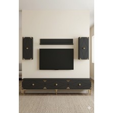 Ceneyra TVR1897AG ALFA Tv Ünitesi Takımı Antrasit-Gold 180cm