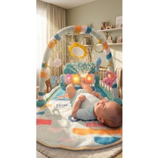 Toha Piyanolu Oyun Halısı Sevimli Dinozor Tasarımlı Işıklı Müzikli Aktivite Halısı Bebek Oyun Matı 56X73X47 cm Eğitici Oyuncak