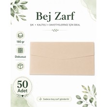 Vox Art Renkli Dokusuz Davetiye Zarfı 50 Adet 11*22CM 180GR (Baskısız Boş Zarf) Bej