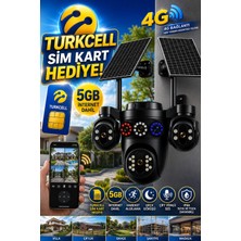 Esvision 7020 4 Kameralı 4g Çift Solar Panel Hieasy Aov (Sürekli Kayıt) Gece Görüş Çift Yönlü Ses  Akıllı Kamera Turkcell Sim Kart