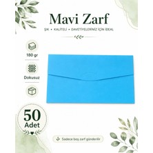 Vox Art Renkli Dokusuz Davetiye Zarfı 50 Adet 11*22CM 180GR (Baskısız Boş Zarf) Açık Mavi