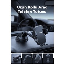 Evgereçlerim Uzun Kollu Araç Telefon Tutacağı Torpido Üstü Vakumlu Ayarlanabilir Esnek