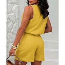 Sun & North Sun&north Kadın Kısa Kollu V Yakalı Bluz ve Kısa Short Ikili Takım