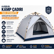 Temur Company Tam Otomatik 6 Kişilik Tenteli Kamp Çadırı  (Krem)