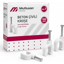 Mutlusan Beton Çivili Kroşe No:7 4X10 Antigron Kablo Kroşesi 100 Adet