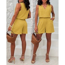 Gökyüzü Moda Kadın Kısa Kollu V Yakalı Bluz ve Kısa Short Ikili Takım