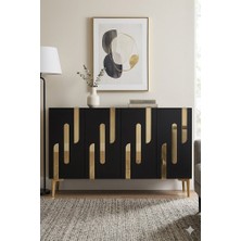 KA1229AG Ece Konsol ve Tv Sehpası Antrasit-Gold 120CM