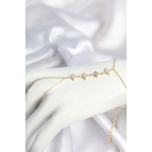 Özssay Gold Renk Zirkon Taşlı Sıralı Kutup Yıldızı Model Şahmeran