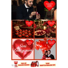 Empressco Romantik Balon Mum ve Yemek Seti, Sevgililer Günü ve Özel Anlar Için
