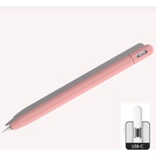 M.TK Moveteck Apple Pencil Usb-C ile Uyumlu Kılıf Apple Pencil USB C Silikon Koruma Kılıfı Yüksek Kalite'de Liquid