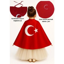 Empressco 23 Nisan Ay Yıldız Türk Bayraklı Pelerin Gösteri Kostümü
