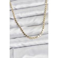 Özssay 316L Çelik Zincir Gold Renk Ezme Zincir Model  45 cm Kadın Kolye