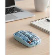 Dinç Store 44 Mavi Kablosuz Mouse Bluetooth ve USB Çift Mod Bağlantılı
