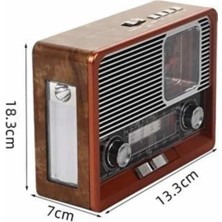 ALFA AKSESUAR 03 Vintage Nostaljik Radyo Aux USB Sd Kart Girişli Şarjlı Bluetooth Bağlantılı