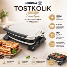 Korkmaz Tostkolik Vanilya Tost Makinesi A329-22 600 W Döküm Plaka Alüminyum Malzeme ile Pratik Kullanım