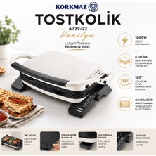 Korkmaz Tostkolik Vanilya Tost Makinesi A329-22 600 W Döküm Plaka Alüminyum Malzeme ile Pratik Kullanım