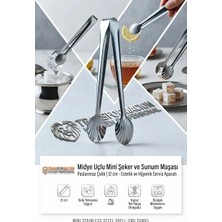Transformacion Mini Şeker ve Sunum Maşası 12 cm - Paslanmaz Çelik Midye Uçlu Estetik ve Hijyenik Servis Aparatı 723360