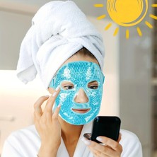 Eco Lounge Terapi Jel Yüz Maskesi Soğuk ve Sıcak Boncuklu Ayarlanabilir Maske (Mavi)