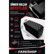 Fark Shop Gmc Typhoon Ile Özel Uyumlu Sünger Kolçak Siyah Deri Beyaz Dikişli