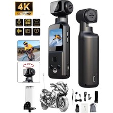 Prepare 4K Ultra Hd Mini Aksiyon Vlog Kamerası | Wi-Fi , 270° Döner Lens Eıs Stabilizasyon +Su Geçirmez Kabı