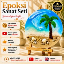 IQ ART by Natalie Epoksi Reçine Seti PALMİYE , Tropik Deniz Temalı Sanat ve Hobi Seti, Video Eğitim Dahil, Premium Hediye Kutulu, Epoksi Başlangıç Seti