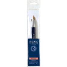Lefranc&Bourgeois : Fine Sentetik Kıllı Kısa Saplı Yuvarlak Fırça Seti : 3 Parça (No: 2 - 6 - 10)